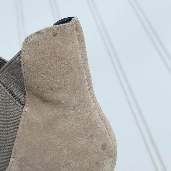 Sole Society Brown Taupe Suede Almond Toe Block Heel Ankle Boots i259 - Picture 12 of 14